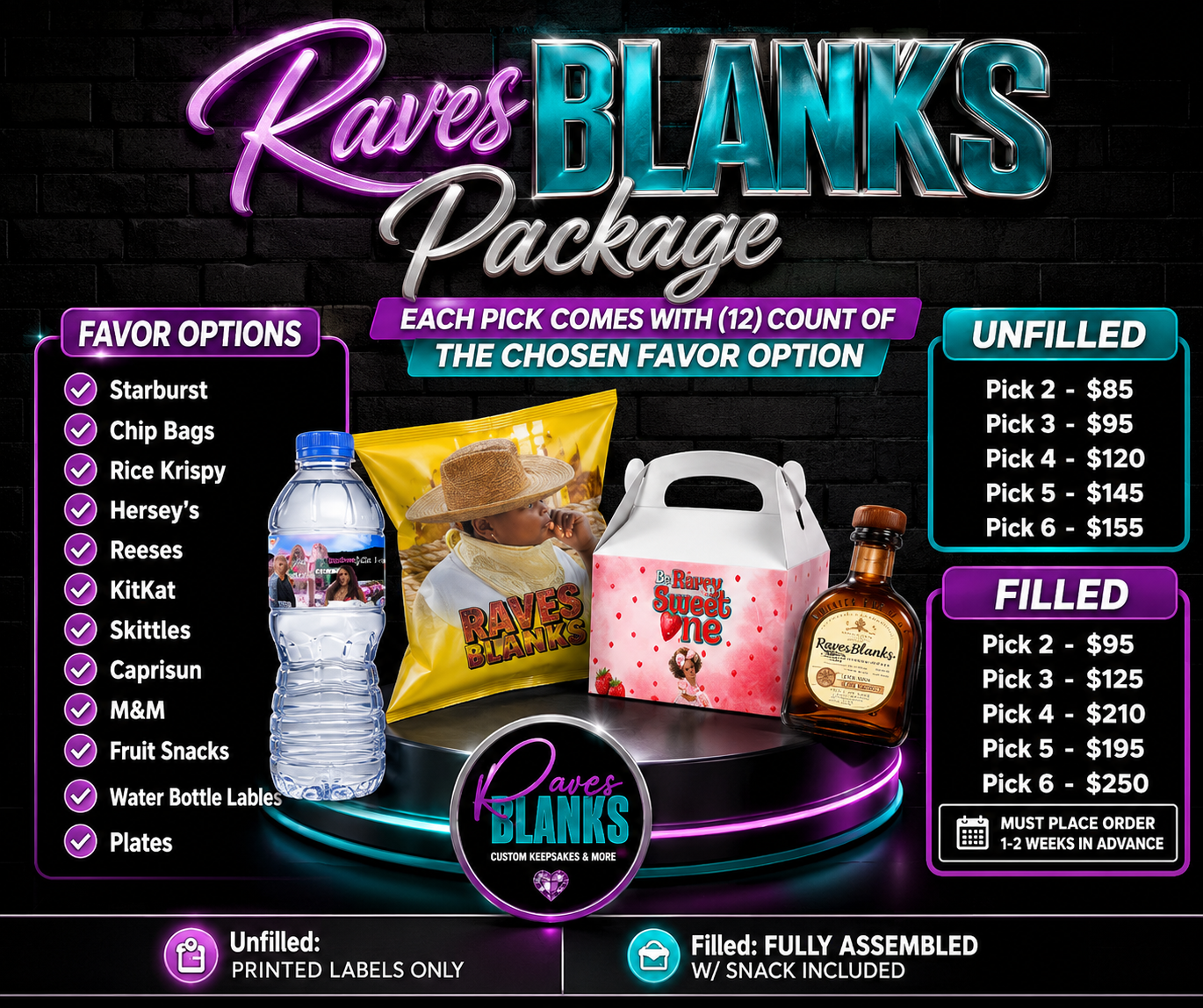 Custom Designed Party Favors